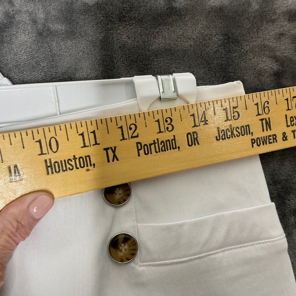 89th + Madison Womens White Nautical Bermuda Shorts Size M Stretch Pull On - Picture 6 of 8